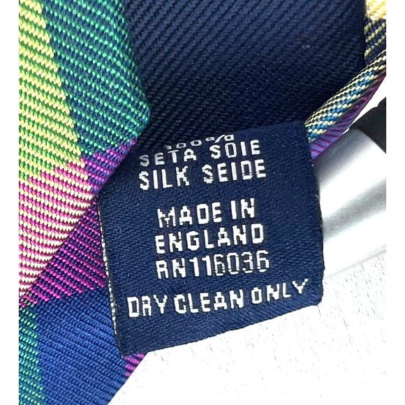 Charles Tyrwhitt Neck Tie Mens MultiColor 100% Silk Made In England Colorful - Picture 9 of 9